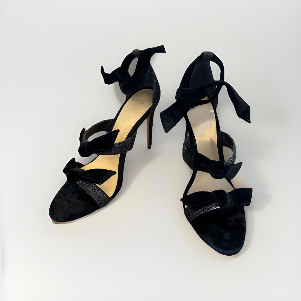 ALEXANDRE BIRMAN LADIES BLACK VELVET HEELS EU/38.5/US8.5B RP$625 GREAT COND!